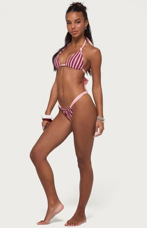 Esmer Knotted Striped Bikini Top image number 4