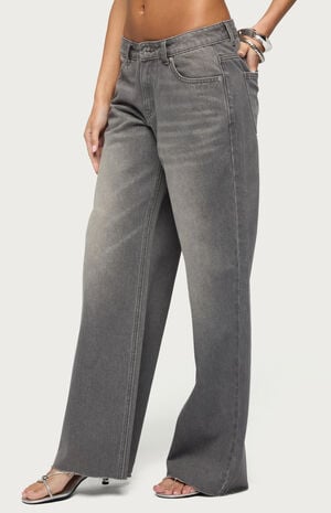 Raelynn Washed Low Rise Baggy Jeans image number 2