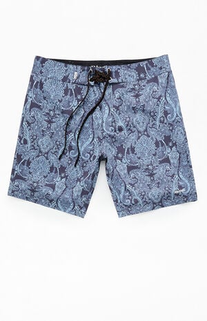 Jean Navy Paisley 9.5" Boardshorts image number 1
