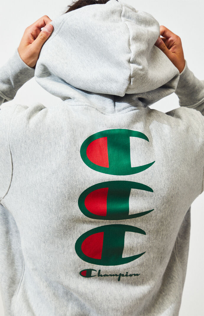 champion stacked logo hoodie