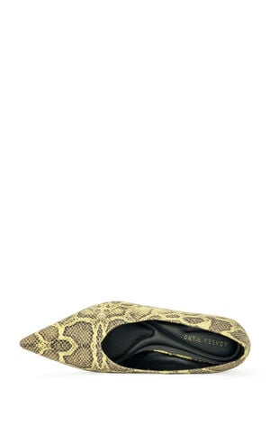 Women's Patricc Yellow Snake Stiletto Pumps image number 4