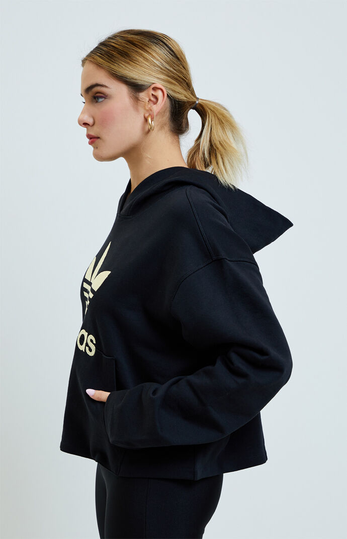 Gold Trefoil Black Hoodie