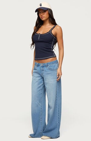 Raiyne Low Rise Wide Leg Jeans image number 4