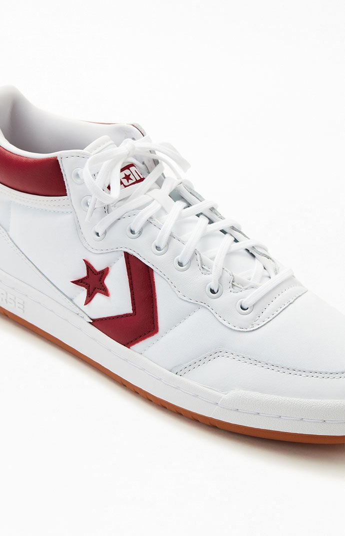 Converse White Burgundy Fastbreak Pro Shoes PacSun