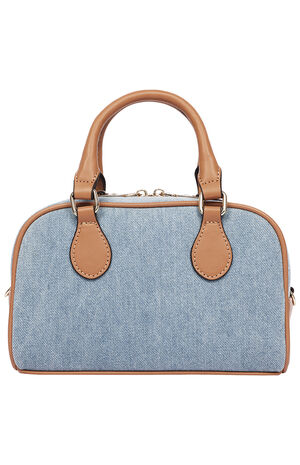 Denim Logo Mini Satchel Crossbody Bag image number 4
