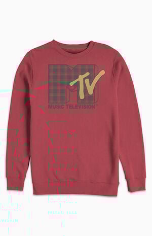 Plaid MTV Logo Crew Neck Sweatshirt image number 1
