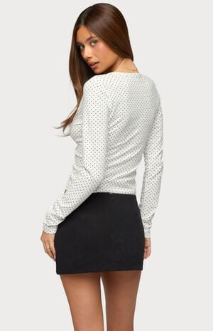 Kianah Polka Dot V Neck T-Shirt image number 3