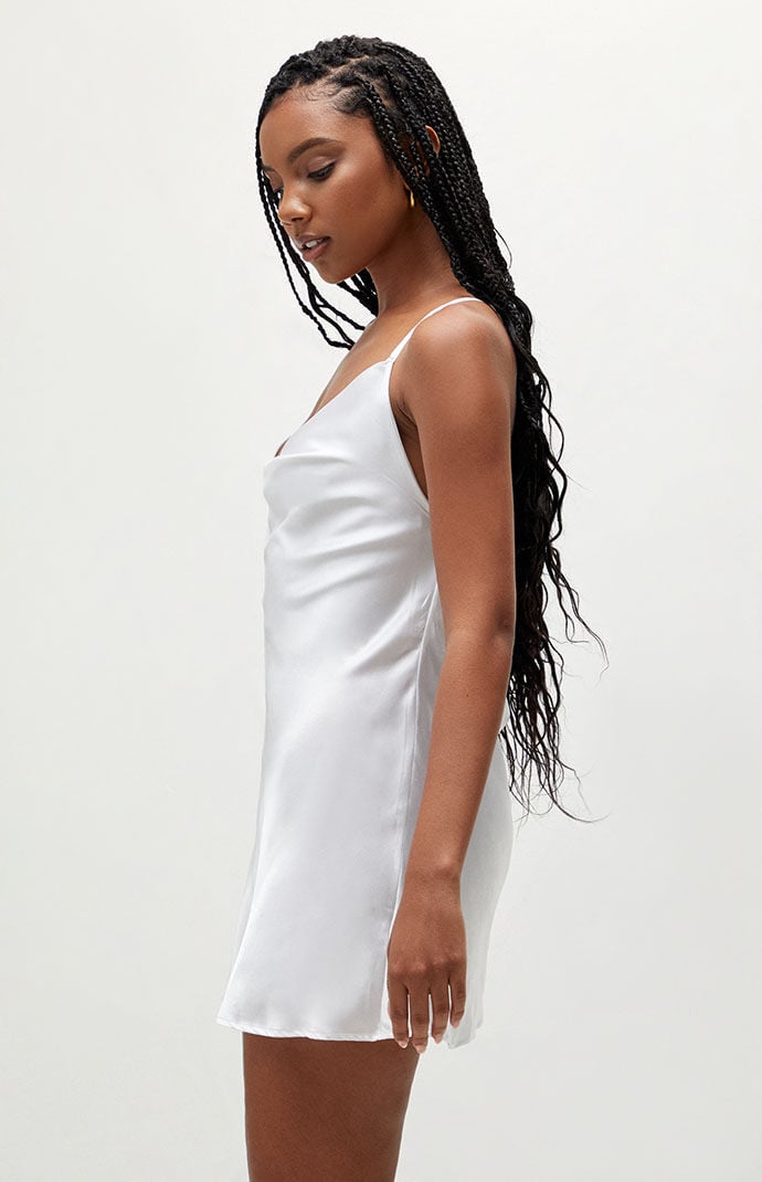 Mini white slip dress shop