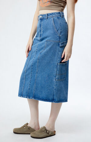 Painters Denim Midi Skirt image number 3