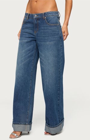 Gatz Cuffed Low Rise Wide Leg Jeans image number 2