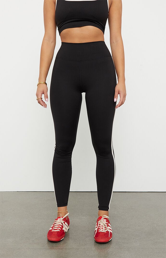 Pac 1980 Women s Pac Whisper Active Side Stripe Yoga Pants in Black Size Large