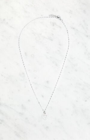 Rhinestone Heart Necklace image number 1