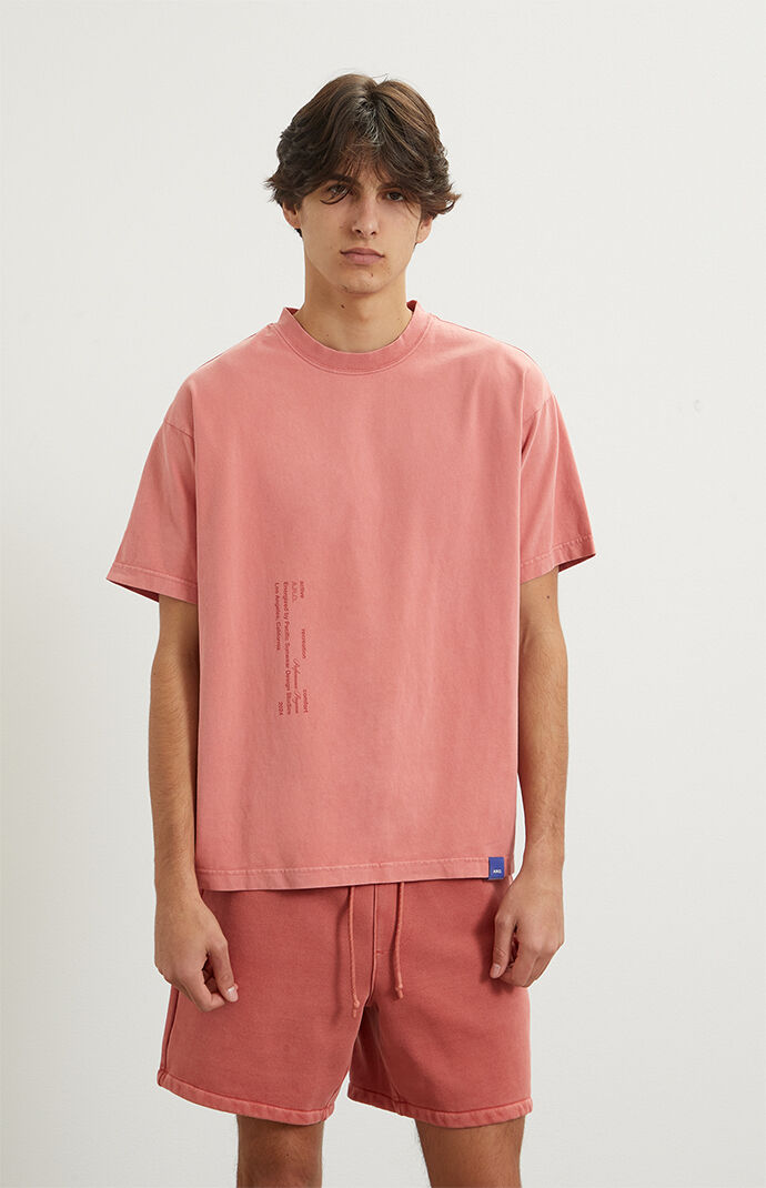 【PONDER.ER】TAN WASHED CROP T-SHIRT RED TAN