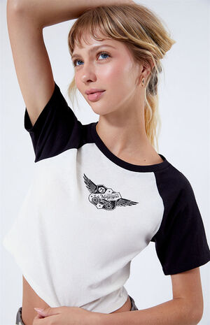 75 Motorcycle Wings Raglan T-Shirt image number 2