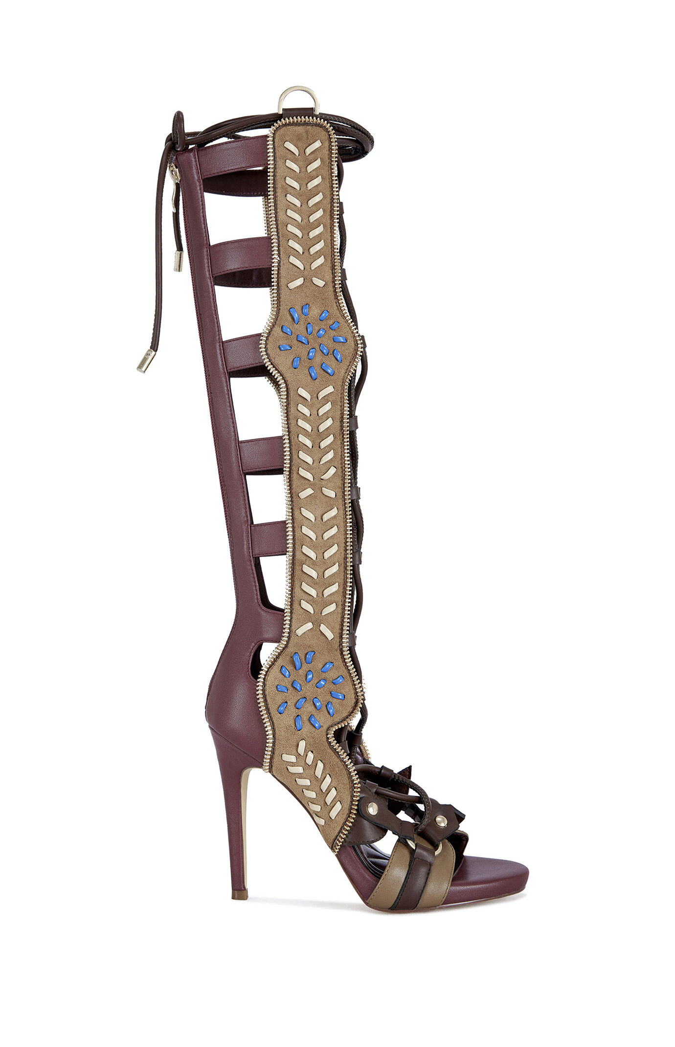 AZALEA WANG Women's Shai Plum Multi Stiletto Sandals