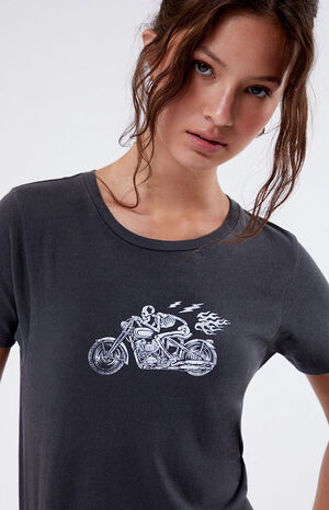 Skeleton Motorcycle Baby T-Shirt image number 2