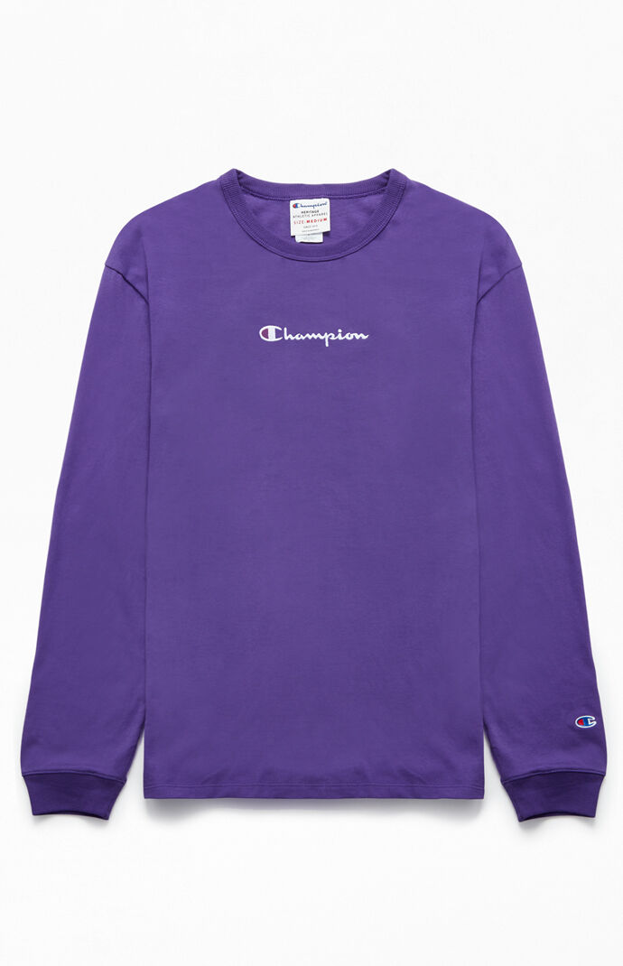 purple champion long sleeve shirt