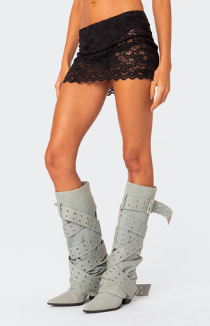 Kaylie Sheer Lace Mini Skirt image number 2