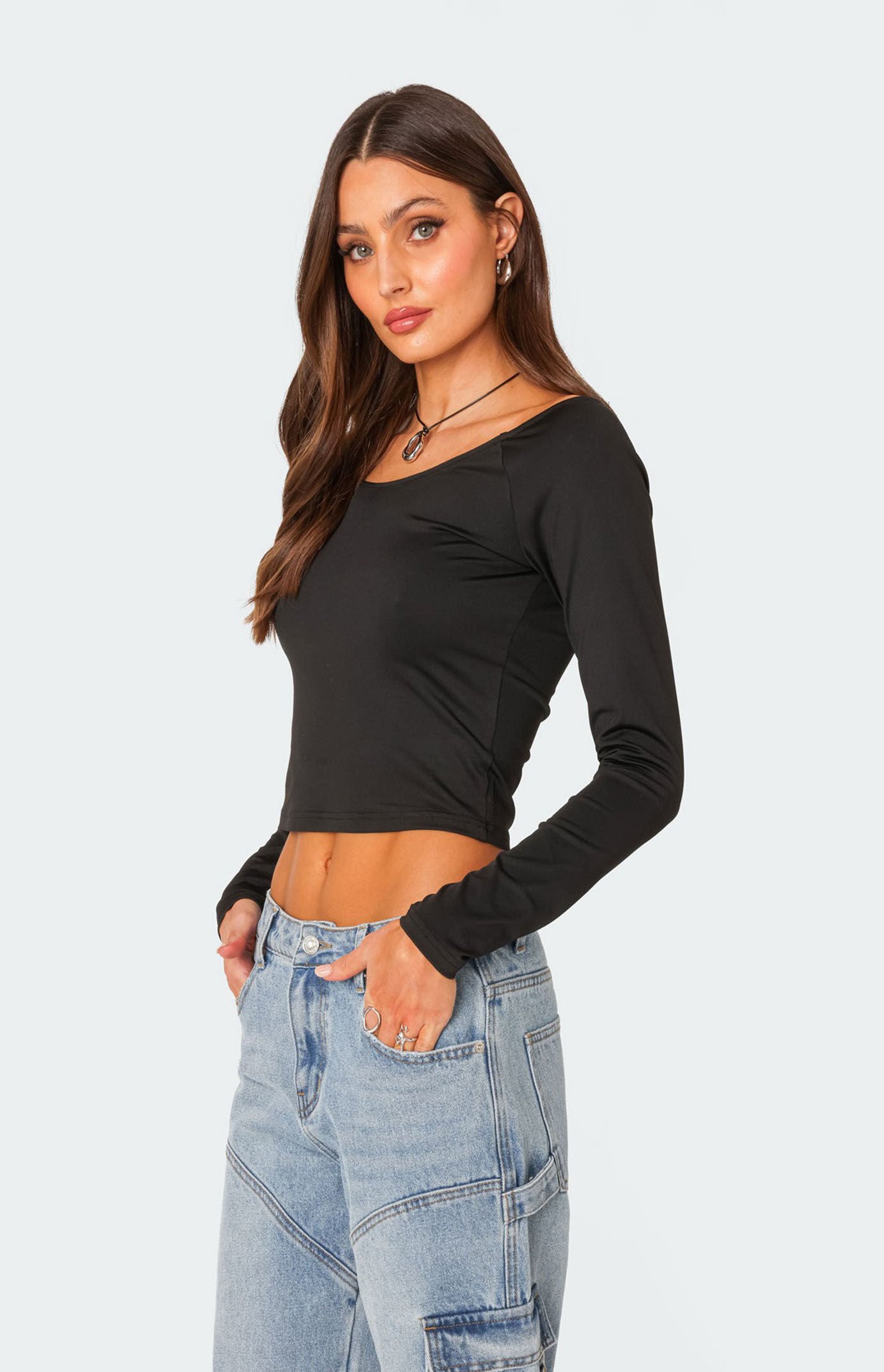 Edikted Tahlia V Neck Off Shoulder Top