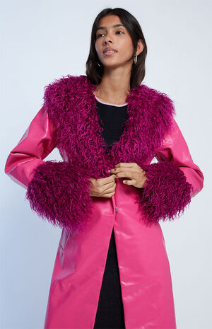 Faux Leather & Fur Coat image number 1