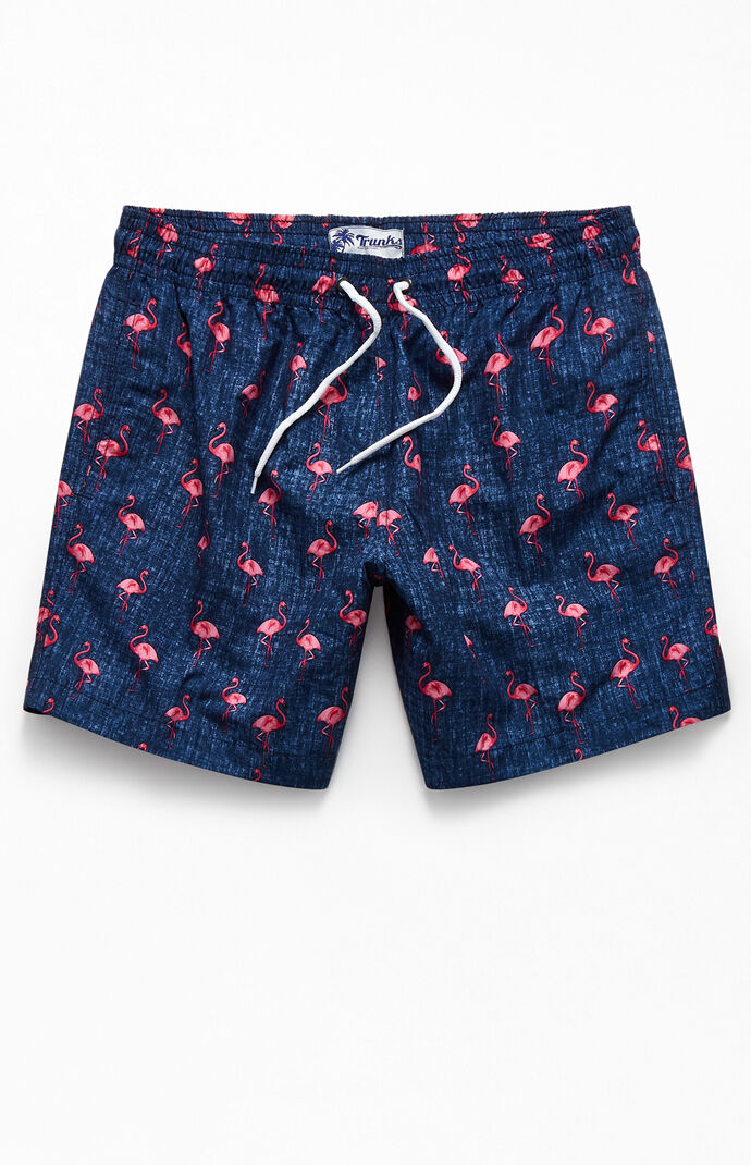 Chambray Flamingo 16" Swim Trunks