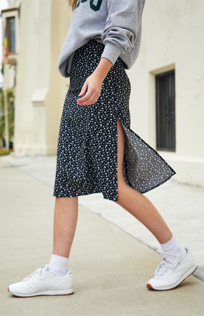 John Galt Floral Phoebe Midi Skirt | PacSun