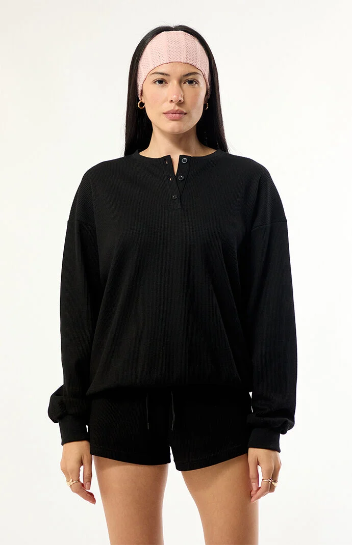 Edikted Baila Waffle Henley Top