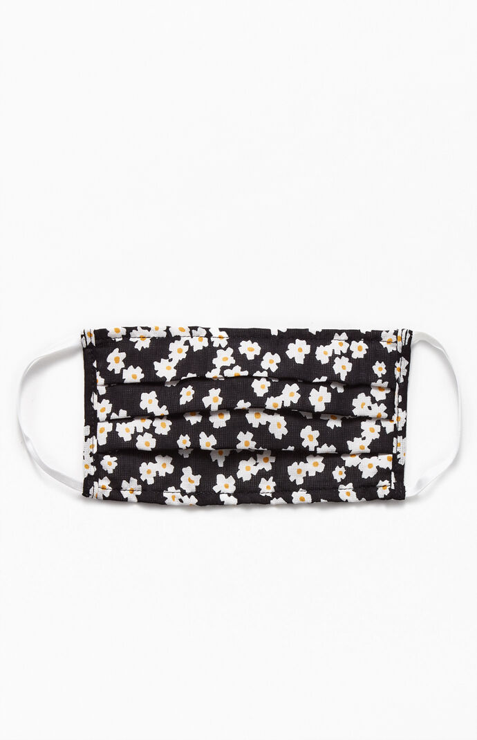 Black Floral Face Mask