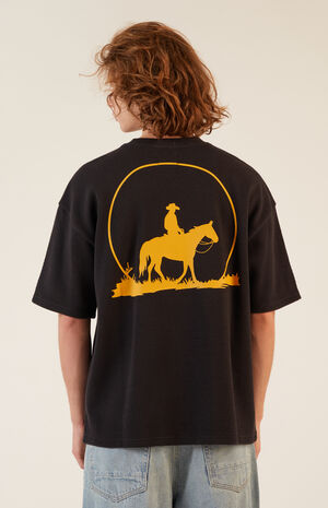 Black Moonlight Waffle Knit T-Shirt image number 3