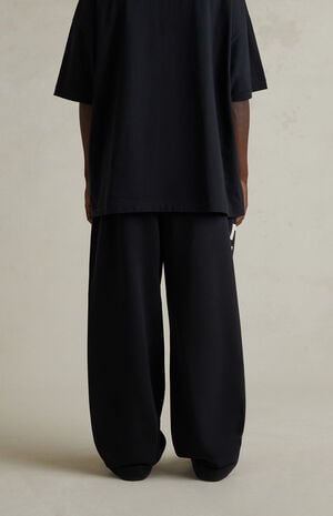 Jet Black Lounge Fleece Baggy Sweatpants image number 5