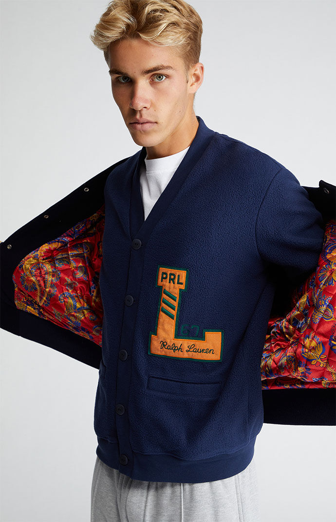 Polo ralph lauren letterman cardigan hot sale