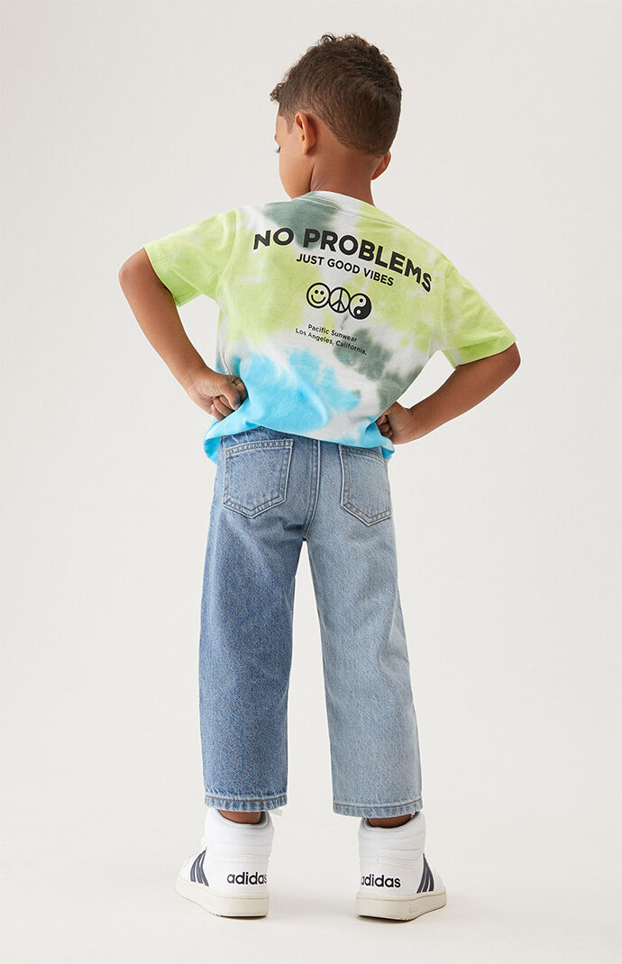 PacSun Kids Blue Two Tone Wide Leg Jeans PacSun
