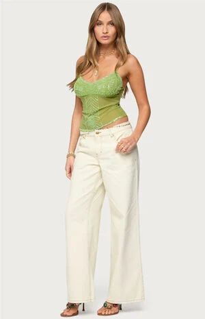 Azelia Beaded Sheer Chiffon Top image number 4