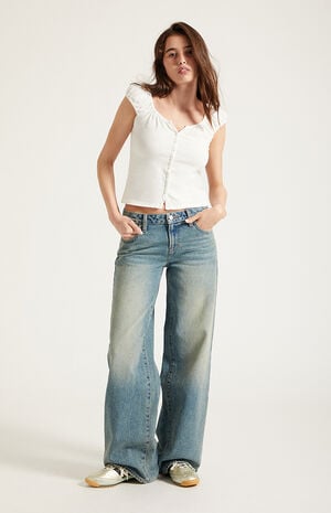 Casey Low Rise Baggy Jeans Medium Blue Tint image number 6