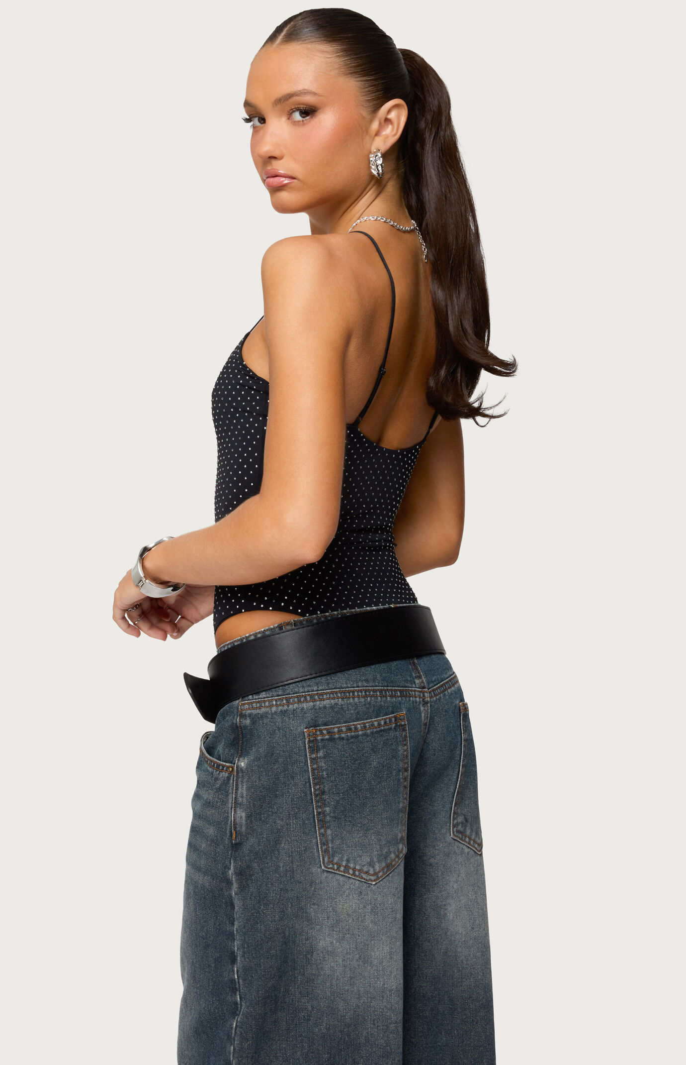 Edikted Georgey Rhinestone Bodysuit