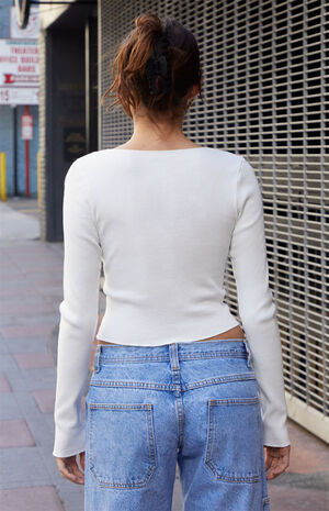 White Mckenna Long Sleeve Top image number 3