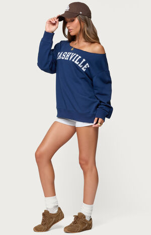 Nashville Oversized Wide Neck Sweatshirt image number 4