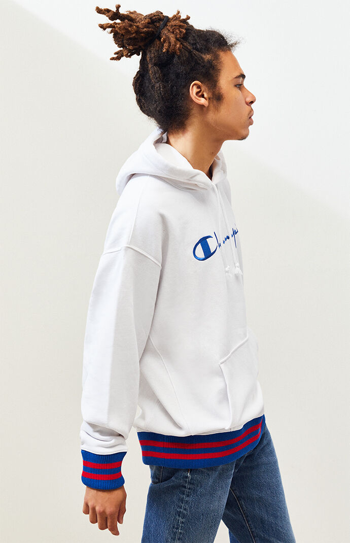 Reverse Weave Ribbed Pullover Hoodie