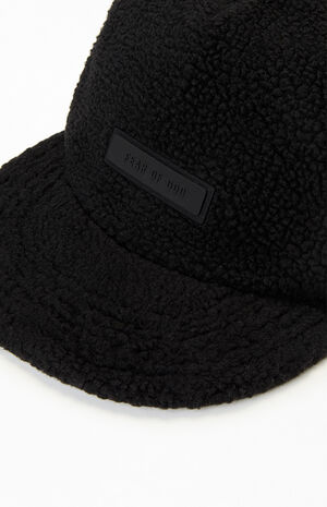 Jet Black Sherpa Fleece Baseball Hat image number 5