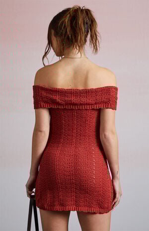 Crochet Off-The-Shoulder Mini Dress image number 5