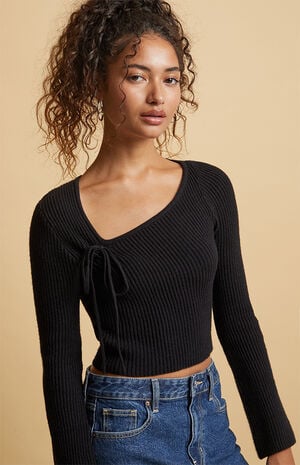 Sophia Asymmetrical Tie Sweater image number 2