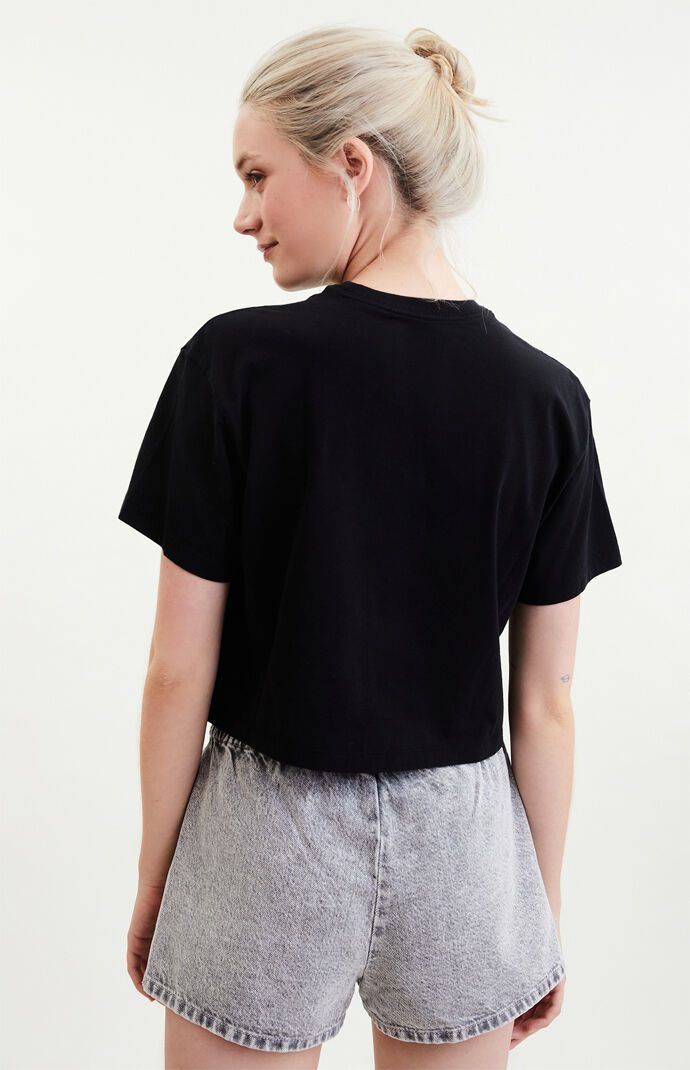 Black Crop Heart T-Shirt