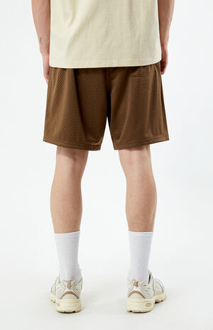 Brown Lemons Mesh Basketball Shorts image number 3