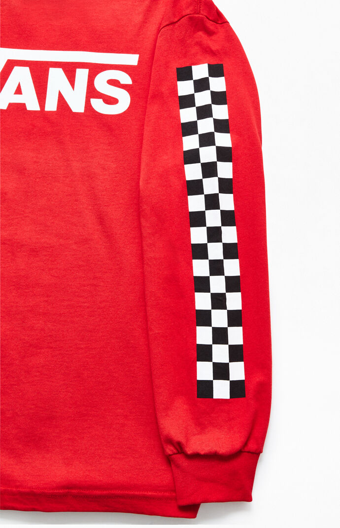 red and white checkered shirt vans