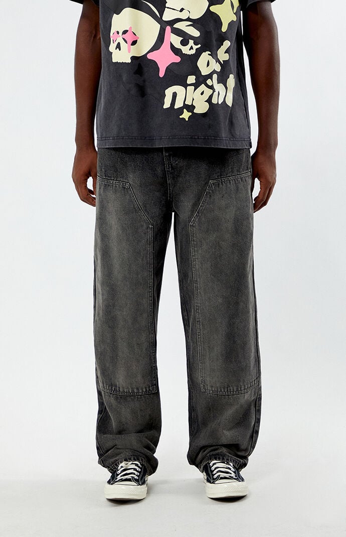 PacSun Black Acid Wash Carpenter Extreme Baggy Jeans | PacSun