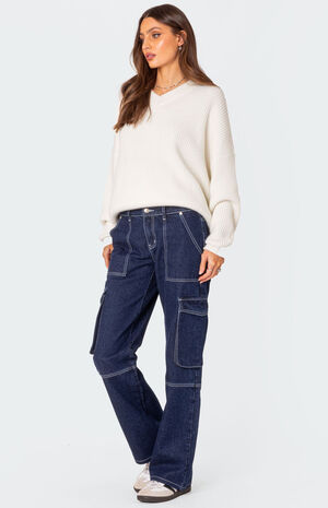 Alyssa Stitch Cargo Jeans image number 5