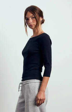 Kenzie 3/4 Sleeve Off-The-Shoulder Top image number 3