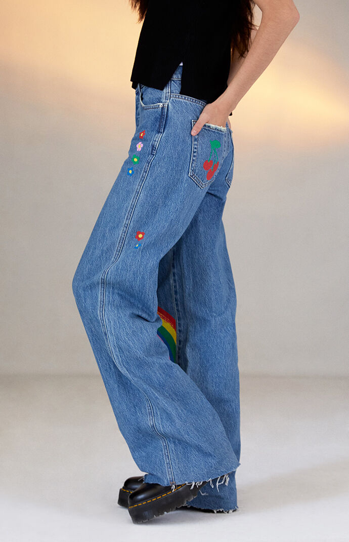 PacSun Eco Rainbow High Waisted Baggy Jeans PacSun