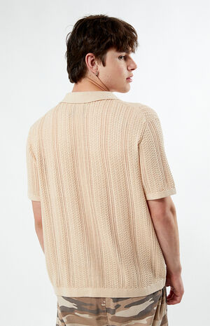 Cropped Knit Camp Shirt image number 4