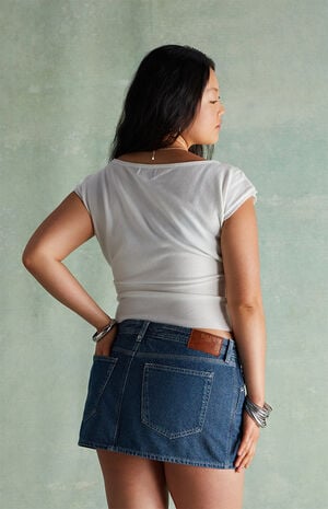 Piper Dark Indigo Denim Micro Mini Skirt image number 3